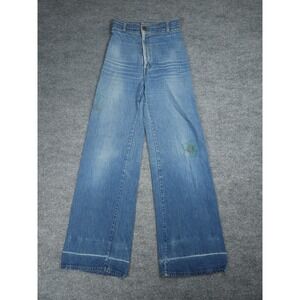 Vintage Levi's Jeans Women's FITS 24 x 34 Blue WIDE LEG Distressed Painted WOW